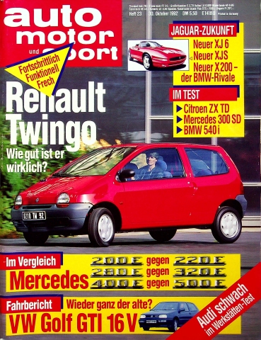 Deckblatt Auto Motor und Sport (23/1992)